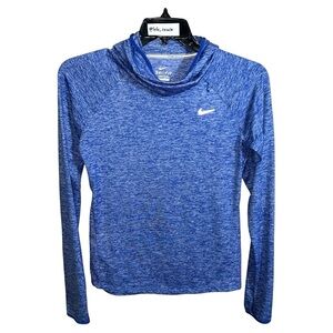 Nike Dri-Fit Hooded Shirt Women’s Size S Heather Blue Athletic Long Sleeve